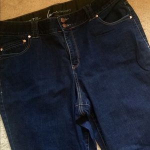 Lane Bryant T3 straight leg jeans dark denim sz 20